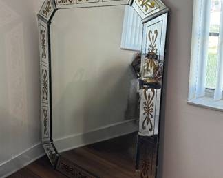 Large Vintage Mirror with unusual border