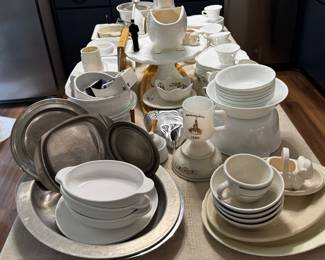 Stoneware, Milk Glass, Pewter