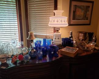 GWTW Lamp, vintage barware and more!