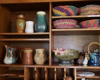 Vintage pottery & Baskets