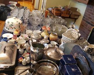 Tons of lovely glass, pottery and crystal