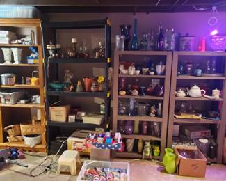 Lots and lots of vases, teapots and craft supplies!