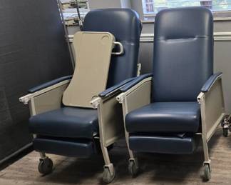 TWO GERI-CHAIRS, EACH WITH TRAY