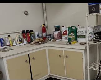 Garage chemicals and cleaning products
