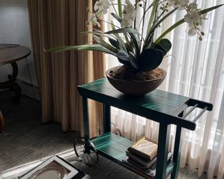Cart, orchid arrangement