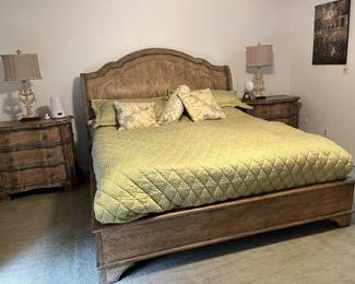Hooker king bed with dual adjustable mattress