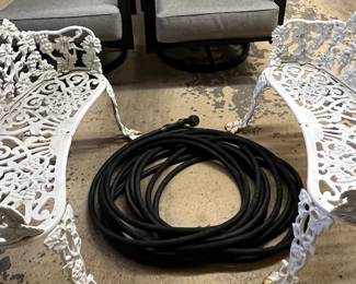 Vintage rod iron grape pattern garden benches