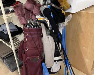 Golf clubs and bags