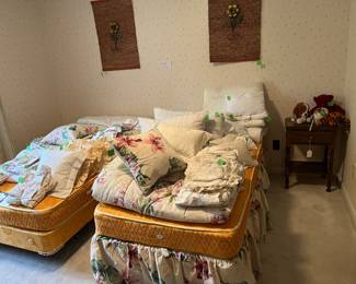 Twin bed and linens