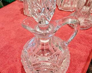 Antique Cut Glass Cruet with Stopper