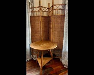 Cricket Table, 19th century, Bamboo Screen, 20th century