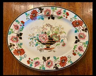 19thc. English G. L. Ashworth & Bros. ironstone Well and Tree platter. 21” long