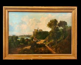 19th century original oil on canvas European Landscape purchased from Taylor Clark Gallery, signed H. Smyth, Henry Smyth, American/British, 1800-1873. 29 high by 41 wide
