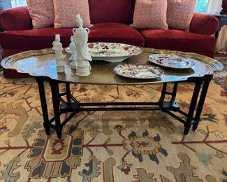 Baker “Collector’s Edition” solid brass tray top cocktail/coffee table, 55 wide by 30 deep by 17 high