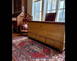Antique Pennsylvania grain painted 3 drawer Blanket Chest. 50”w x 25”h x 21.5”d
