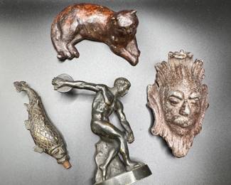 Vintage cast bronze and cast iron smalls.