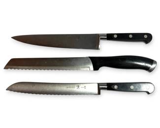 Three J.A. Henckles International Stainless Steel Knives