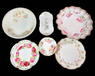 Floral Porcelain Plates And Bowls