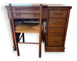 Wooden Sewing Desk With Chair