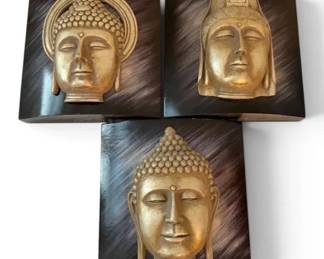 GoldToned Zen Buddha Wall Masks