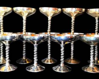 Valero  F.B. Rogers SilverPlated Cocktail Glasses