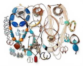 Silver  TurquoiseToned Costume Jewelry