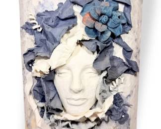 Unique Textured Paper Sculpture  Signed