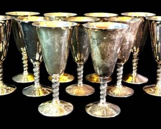Valero  F.B. Rogers SilverPlated Water Goblets