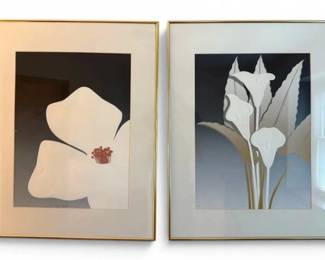 Calla Lily  Floating Petal Right Framed Floral Prints