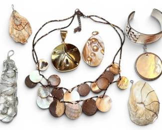 WireWrapped Shell Pendants  CopperToned Jewelry  Including Monet