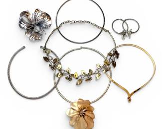 RLM SoHo Flower Choker  More Gold  SilverToned Necklaces