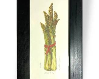 Martha Hinson Tip Top Asparagus Print  Signed  Numbered 7 x 12 