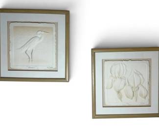 Egret and Iris Framed Wall Art