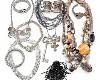 Sparkly Black  Silver Costume Jewelry
