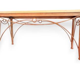 Sofa Travertine Glass Top Table With Metal Bottom