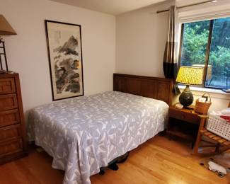 Dixie MCM queen bed, dresser chinese watercolor