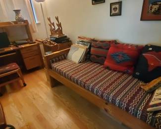 This End Up Ponderosa Pine day bed, desk and chair. Nice Native Pillows