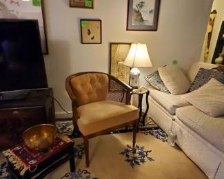 Rod Parson Velvet cane chair