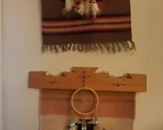 Dream catchers and woven rugs Native American