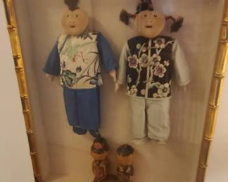 Hand made Chinese silk and Japanese dolls