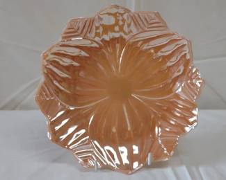 Vintage Anchor Hocking Fire-King carnival glass plate, Lotus Blossom pattern