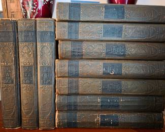 Vintage Collier's New Encyclopedia volumes from the early 20th century