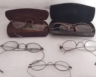 Vintage eyeglasses and cases