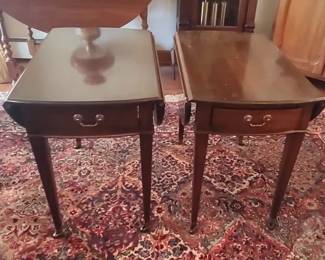 Pair of Ethan Allen drop side end tables