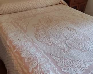 Vintage cotton matelasse bedspread