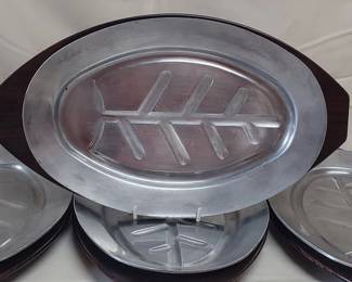 Vintage Japanese aluminum steak platters