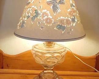 Electrified oil lamp with cut out shade