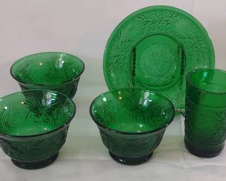 Vintage green Indiana glass