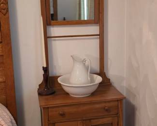 Antique oak washstand