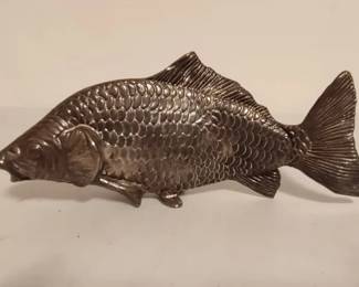 Vintage Italian silver plated brass fish letter holder